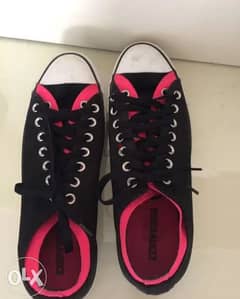 Black and Pink Converse Shoes - like new