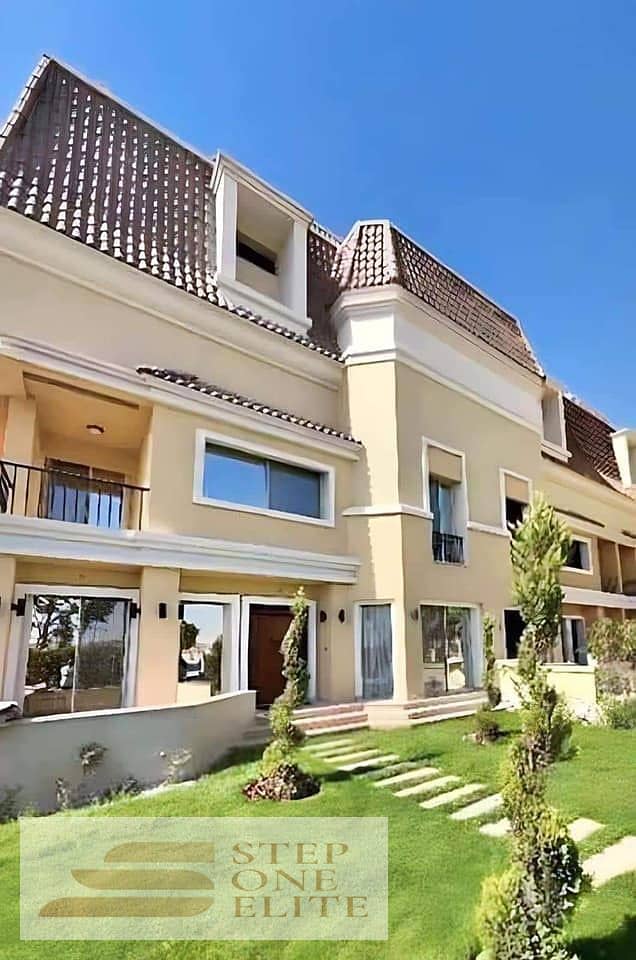 Apartment for sale, 130 square meters + private garden, in Sarai directly next to Madinaty, interest-free installments 4