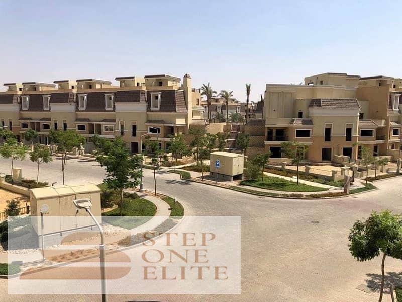 Apartment for sale, 130 square meters + private garden, in Sarai directly next to Madinaty, interest-free installments 12