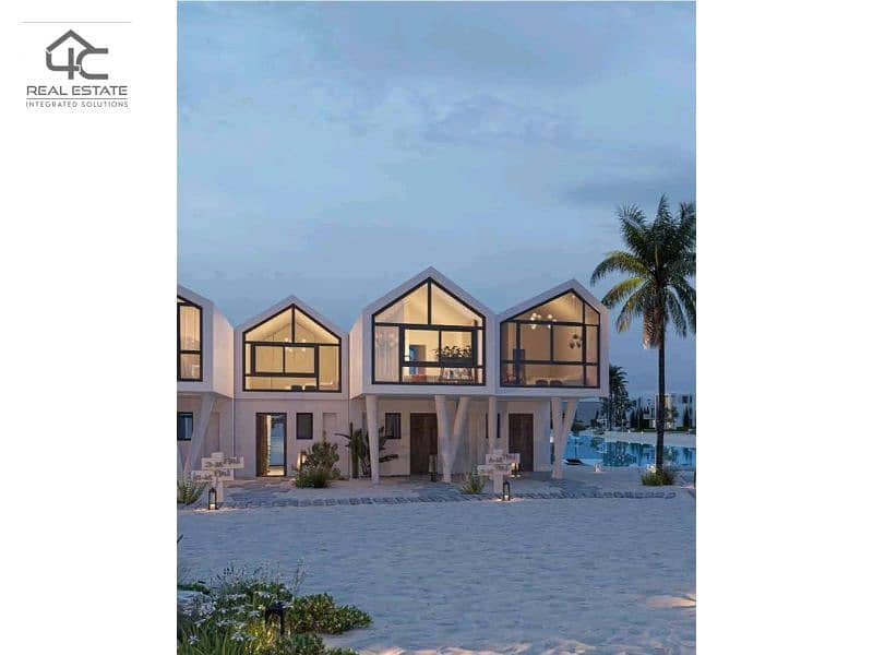 for sale chalet 125m frist row lagoon prime location fully finished Lower than company price by 7 million. 10