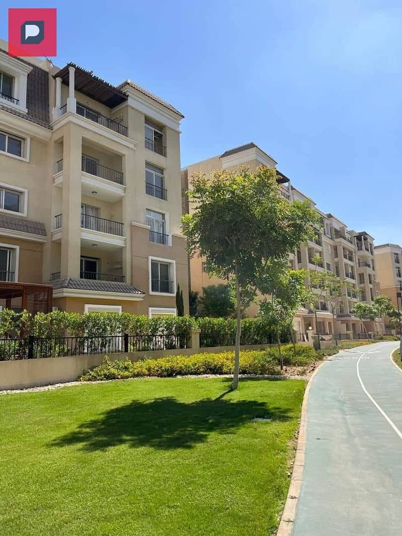 Corner apartment, double view, prime location inside Sarai Compound, beside Madinaty, near the Fifth Settlement & AUC and minutes from Cairo Airport 1