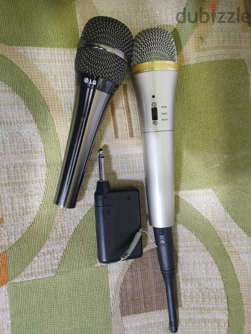 مايك وايرلس مايكروفون LG professional mic + wireless mic for karaoke 1