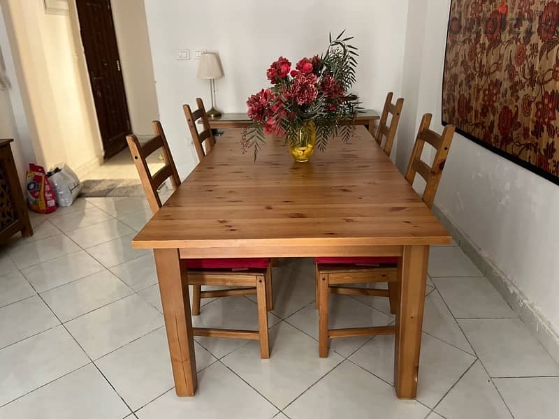 سفرة ايكيا 3 متر ستة كراسي،   ikea 3m dining table with 6 chairs 3