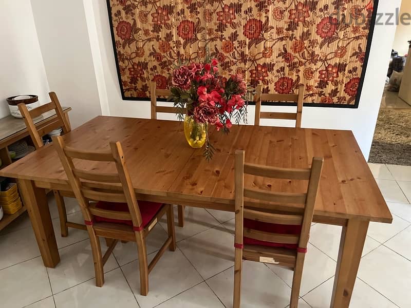 سفرة ايكيا 3 متر ستة كراسي،   ikea 3m dining table with 6 chairs 5