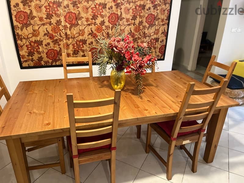 سفرة ايكيا 3 متر ستة كراسي،   ikea 3m dining table with 6 chairs 7