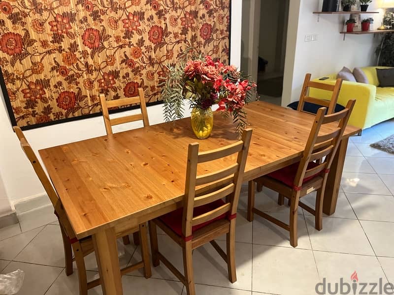 سفرة ايكيا 3 متر ستة كراسي،   ikea 3m dining table with 6 chairs 8