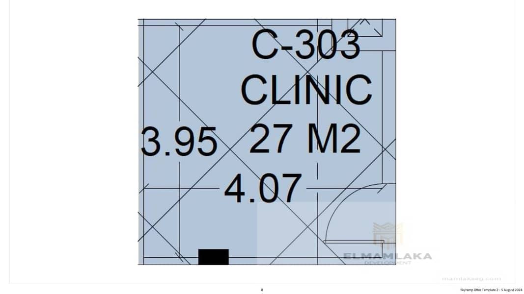 Book now a fully finished clinic in the heart of Sheikh Zayed in Sky Ramp Clinic: 27 meters Delivery: 3 years 10