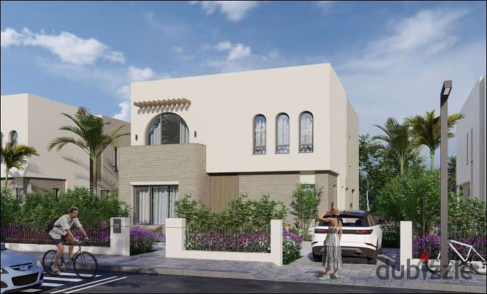 Standalone villa, first row on the lagoon, in the largest mega project in Marina 8, El Alamein (Marina 8 by the Lake), at the first offer price 6