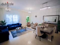 Apartment for sale in a garden in 90 Avenue Compound, Fifth Settlement, super luxurious finishing and immediate receipt