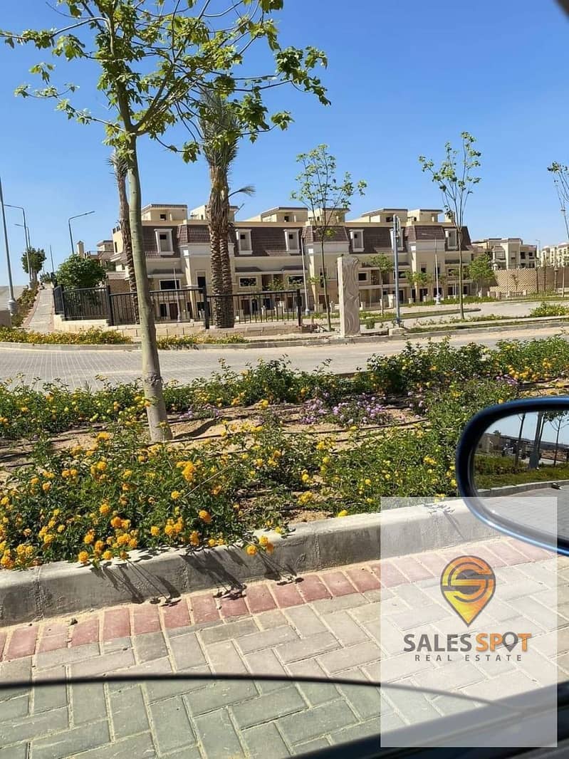  With a 5% down payment, a 212 sqm villa + private garden for sale in Sarai Compound \\ next to Madinaty and in front of Shorouk City 0