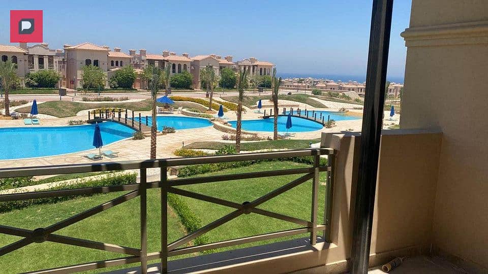 Chalet for sale immediate delivery full sea view ready for inspection La Vista Gardens Ain Sokhna fully serviced in the village near Porto 7