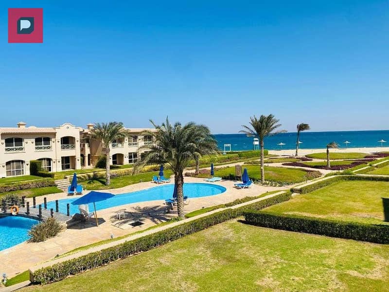 Chalet for sale immediate delivery full sea view ready for inspection La Vista Gardens Ain Sokhna fully serviced in the village near Porto 13