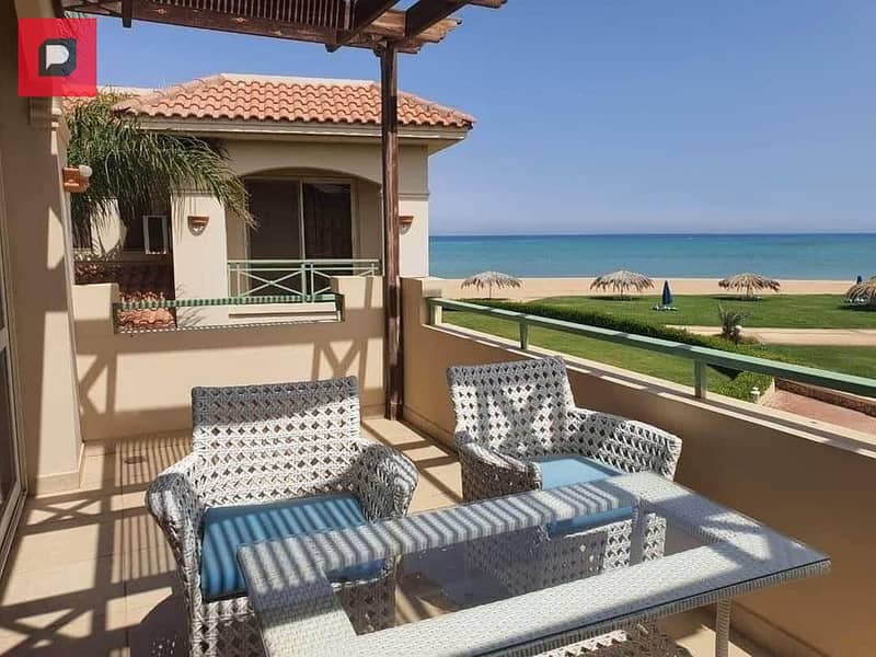 Chalet for sale immediate delivery full sea view ready for inspection La Vista Gardens Ain Sokhna fully serviced in the village near Porto 14