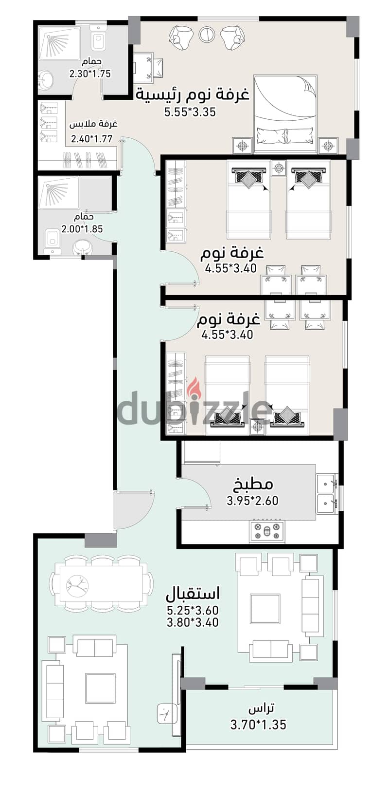 شقة للبيع ع حديقة  فى النرجس الجديدة 175م تقسيط 5 سنواتApartment sale 3