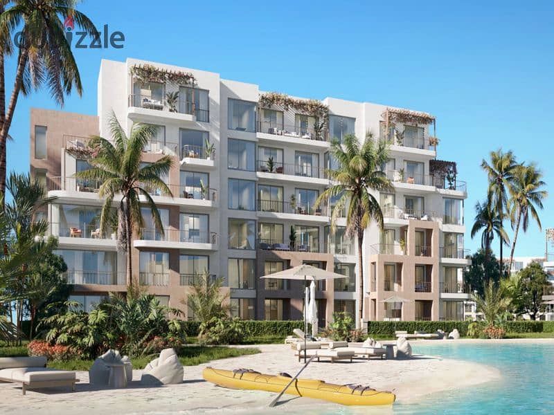 Two-bedroom chalet for sale in Sea Shore, Ras El Hekma, fully finished With only 5% down payment Real estate developer Hyde Park | 23% cash discount * 16