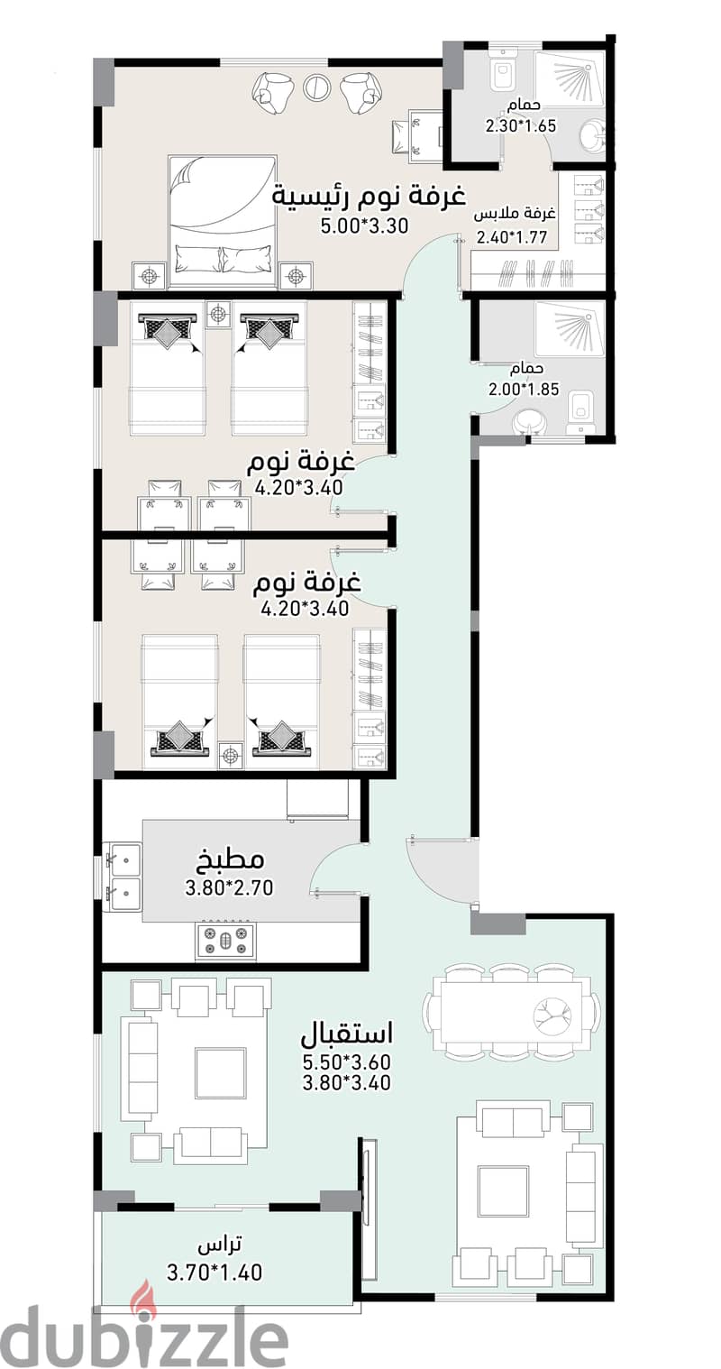 شقة للبيع فى النرجس الجديدة 168م تقسيط 5 سنوات Apartment sale 3