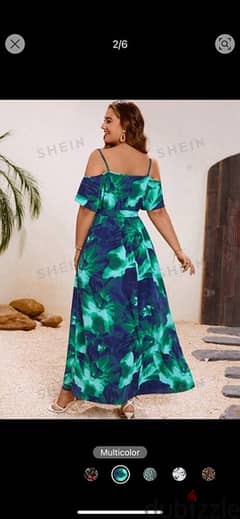 Open shoulder floral long dress