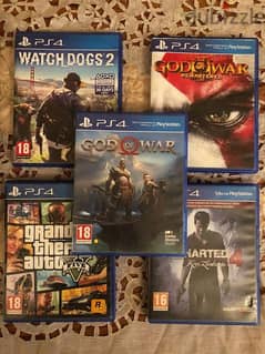 ps4 (God of war,God of war remasted, GTA V, watch dogs 2, uncharted 4)