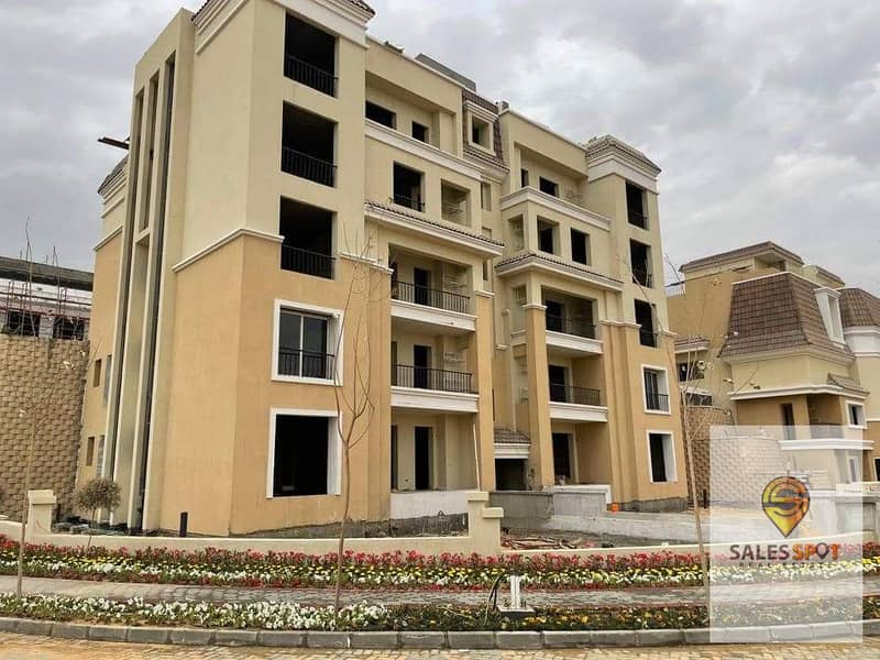 The lowest price of an apartment of 155m 3 rooms, third floor, sea, open view without wounds, in Sarai Compound, next to Madinaty in Mostakbal City, o 1