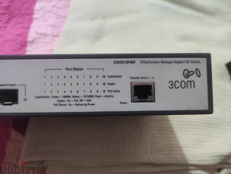 3COM 10 port Gigabit PoE Managed Switch 1