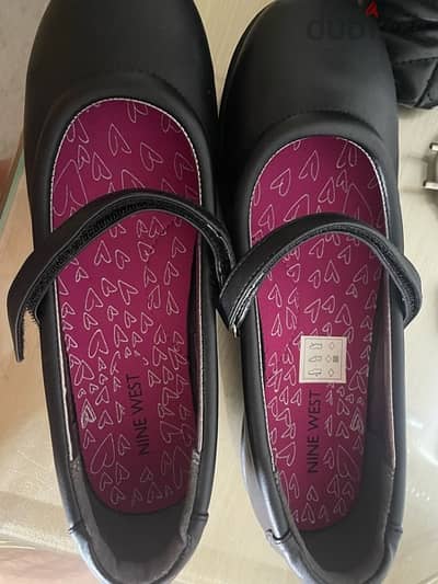 school black shoes girl new حذاء اسود جديد