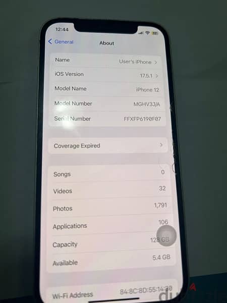 - iPhone 12 With Facetime 128GB White 5G 4