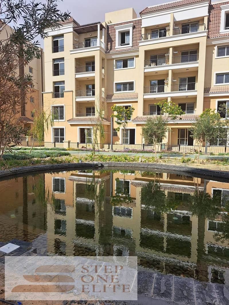 Apartment with garden, 167 sqm, for sale in Sarai Compound, directly on Suez Road, in installments over 8 years, and a special discount on cash of up 2