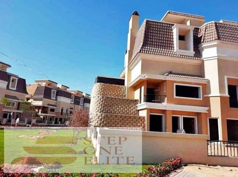 Apartment with garden, 167 sqm, for sale in Sarai Compound, directly on Suez Road, in installments over 8 years, and a special discount on cash of up 4