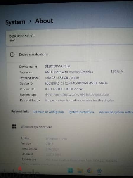 لابتوب لينوفو ideapad3 بحاله الزيرو بدون خدش 4