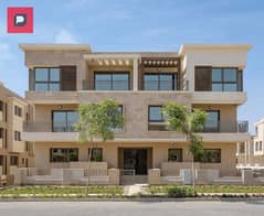 Corner villa with private roof for sale prime location inside the compound in Taj City Suez Road in front of Cairo Airport , view lagoon