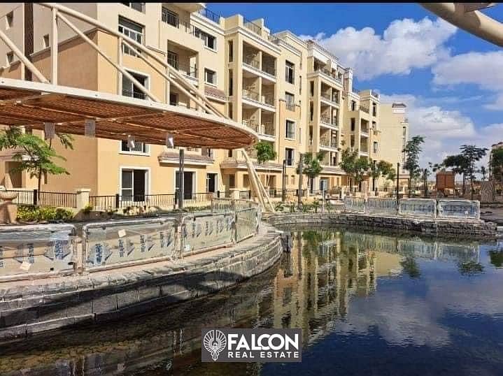 Ground floor apartment 111 m + garden 129 m 42% discount in the Fifth Settlement directly on the Suez Road, Sarai New Cairo Compound 13