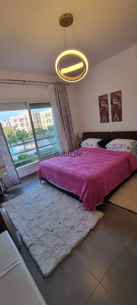 Chalet 144. M in Amwaj North Coast high end finishing overlooking pool for sale with furniture under market price 15