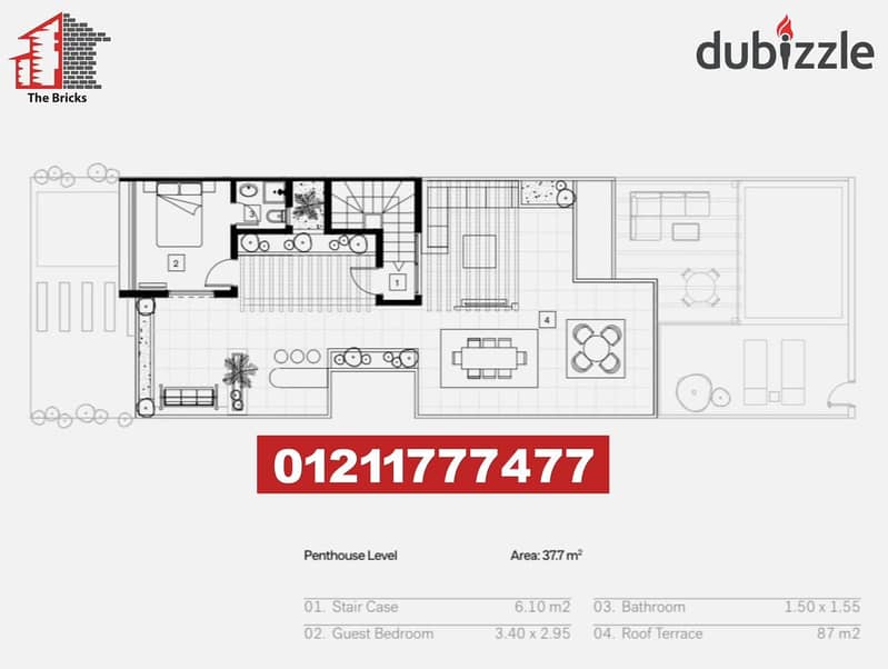 Townhouse for sale in Trio Gardens, 5th Settlement Compounds Area : Town House With Penthouse Trio M squared Over 8 y new Cairo Project : Trio Garde 3