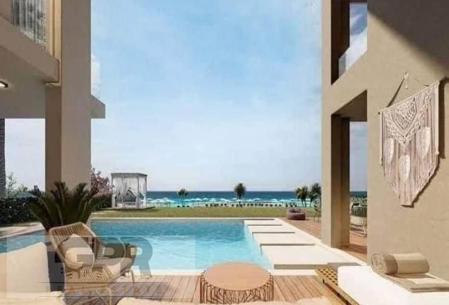 4BR ground chalet + garden 203m in  JUNE Sodic Ras ElHekma North Coast with installments جون سوديك الساحل الشمالي راس الحكمة 4