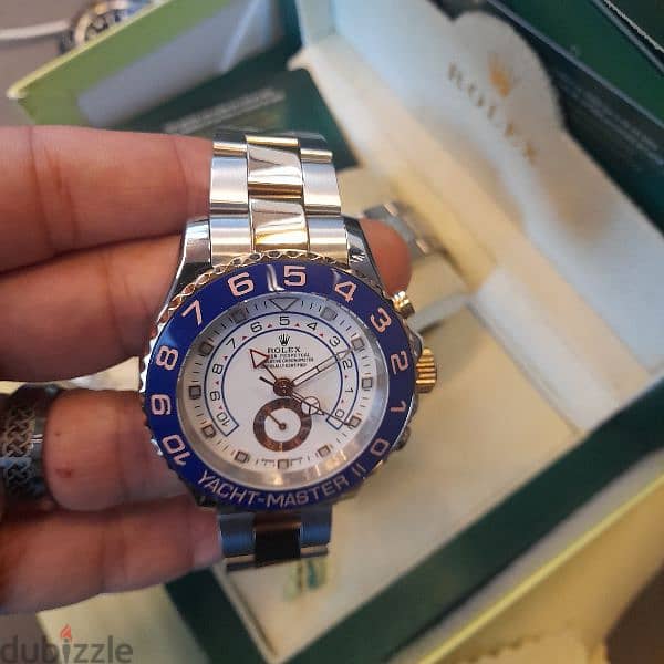 Rolex yachtmaster 2 half gold similar original 
sapphire crystal 1