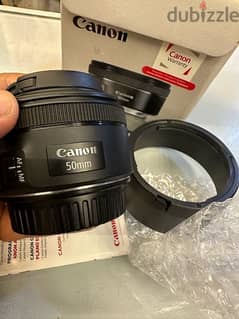 Lens canon 50mm 1.8F like New with warranty