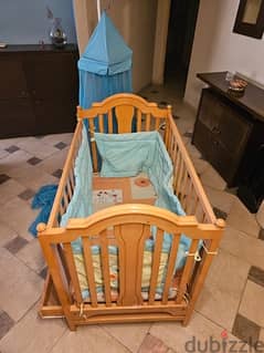 Baby Crib سرير أطفال خشب زان عالى الجودة 0