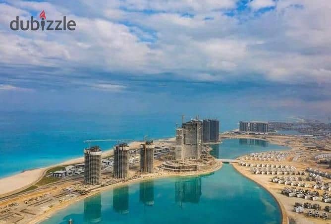 Apartment for sale in Mazarine El Alamein New Compound, 152 m, two rooms, fully finished, with a direct view of the North Coast 2