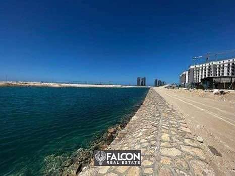 161m apartment (nautical corner) for sale with first row view on the Crystal Lagoon “with luxurious finishing” in the Latin Quarter, El Alamein City 1