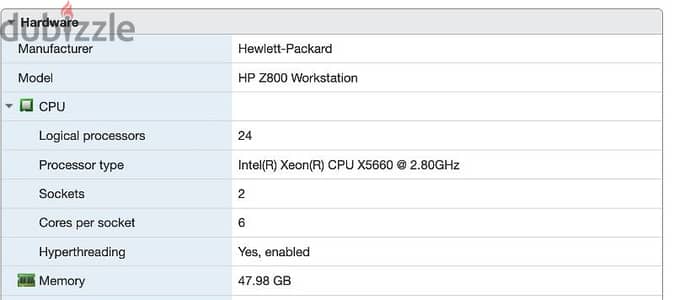 HP Z800 Tower server.