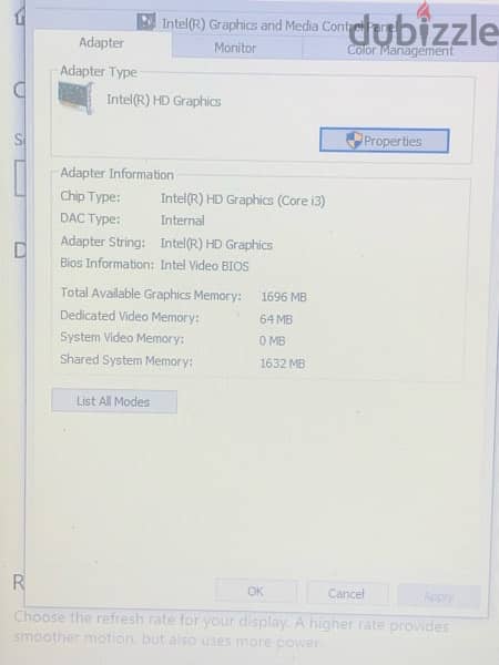 لاب اتش بي g6 i3 هارد 120 ssd رامات 4 3