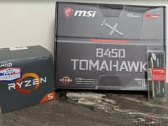 للبيع معالج R5 2600 وبوردة MSI B450 Tomahawk ورامات 16 جيجا بايت