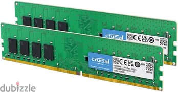 رامات كروشال 16 جيجا 2x8 بالكرتونة Crucial DDR4 2666Mhz