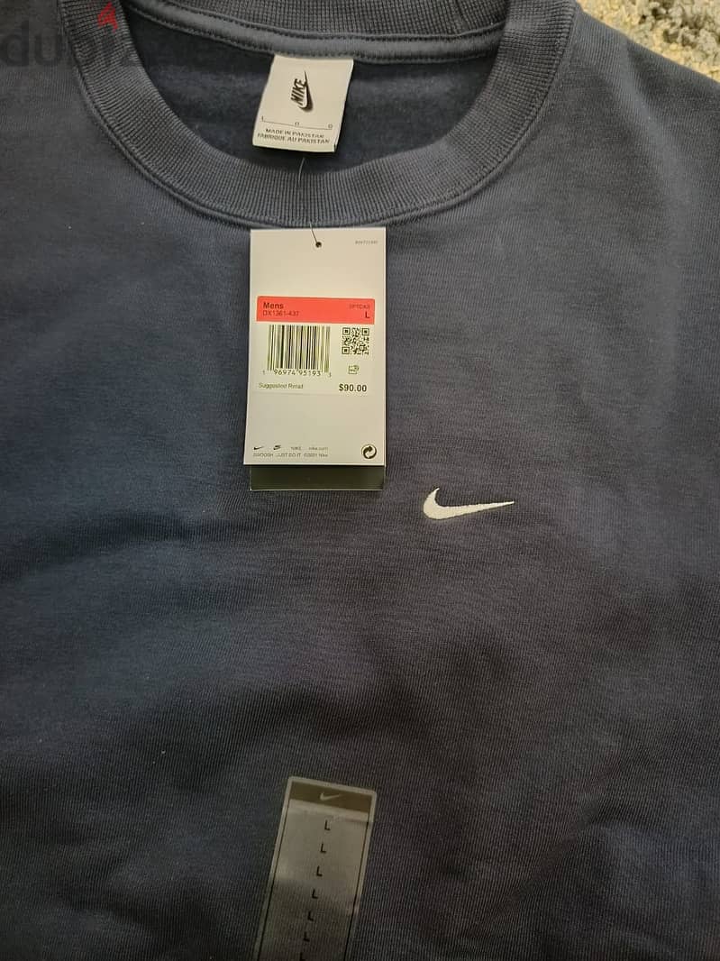 سويتشرت نايك اصلى جديد- Nike fleece sweatshirt new-Large 1