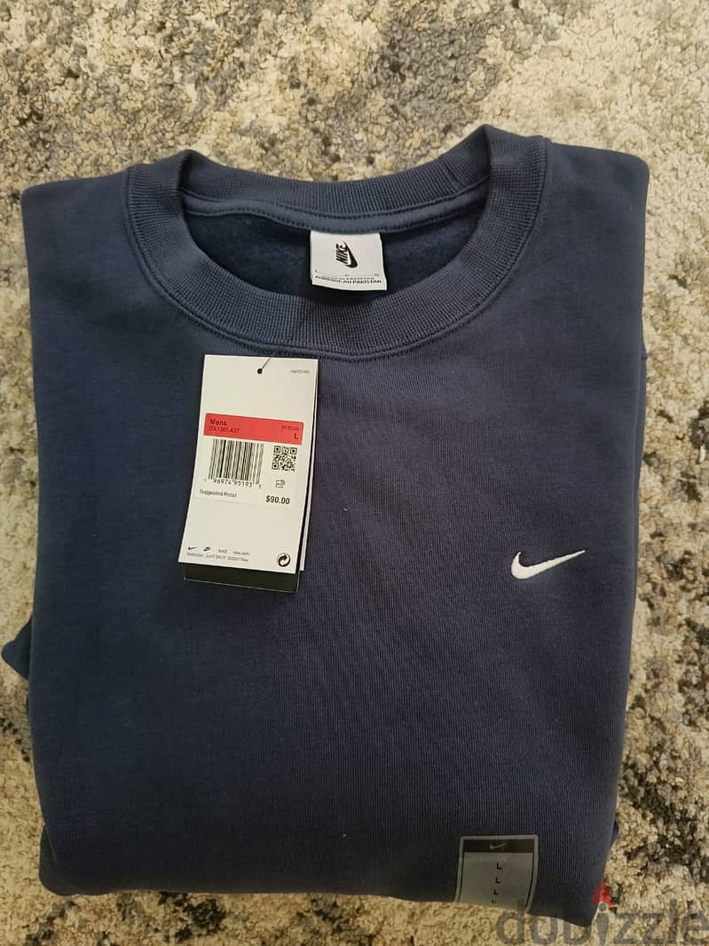 سويتشرت نايك اصلى جديد- Nike fleece sweatshirt new-Large 2