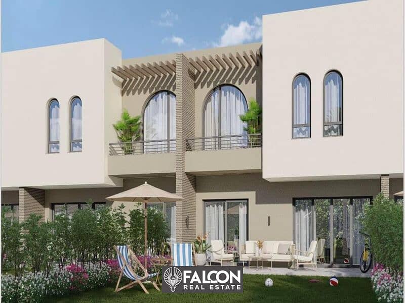 The opportunity to own a 214-meter townhouse villa in Marina 8 at the lowest prices, with a 10% down payment and installments over 7 years. 1