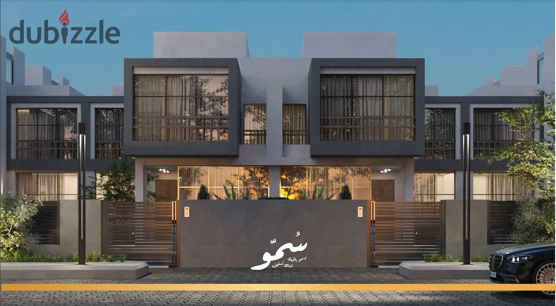 فيلا للبيع في كمبوند  سمو في الحزام الاخضر مساحه  180م + 90 جاردن  تقسيط على 10 سنوات Villa for sale in Sowmo Compound  in  Green belt   Area: 180 m 1