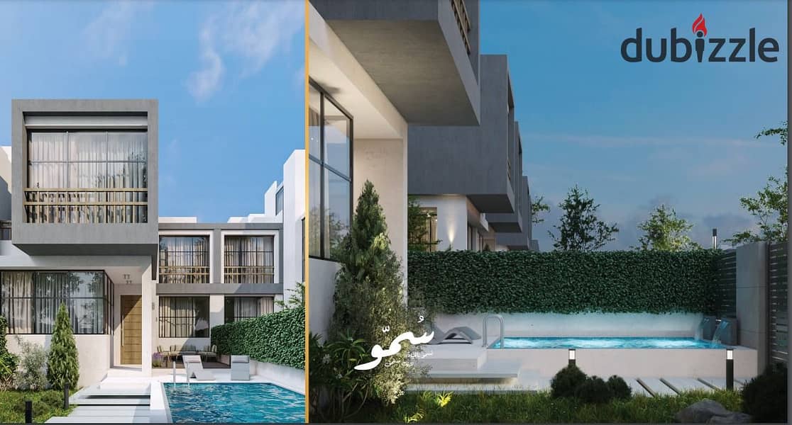 فيلا للبيع في كمبوند  سمو في الحزام الاخضر مساحه  180م + 90 جاردن  تقسيط على 10 سنوات Villa for sale in Sowmo Compound  in  Green belt   Area: 180 m 2