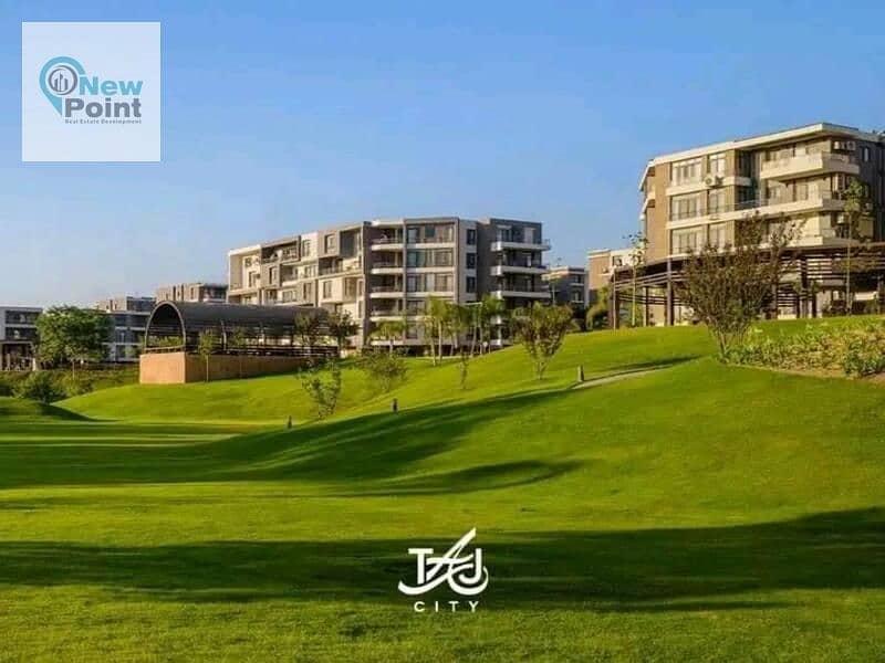 Apartment with garden for sale in the most luxurious compounds in New Cairo, Tag City 1