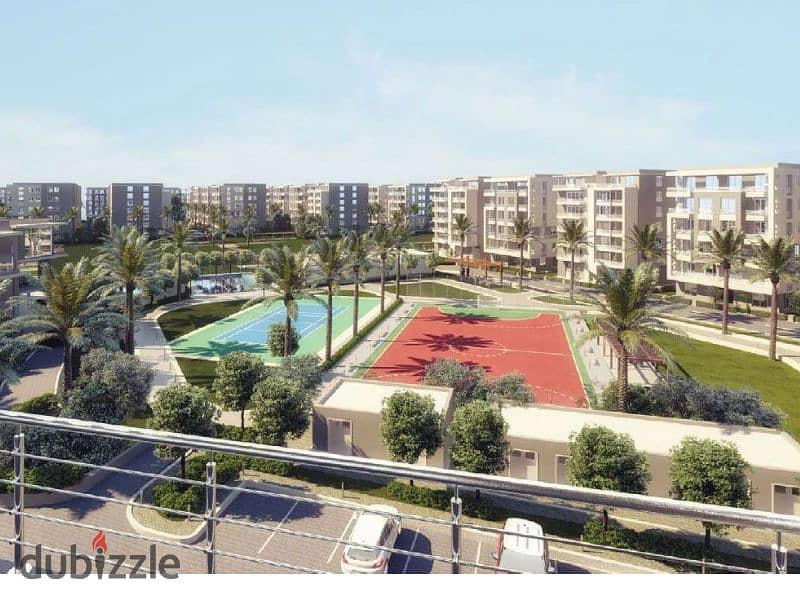 Two-room apartment for sale in a 73-meter private garden in Taj City, with a 5% down payment and a cash discount of up to 39% in the Fifth Settlement 8